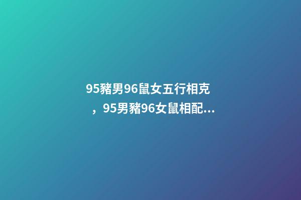 95豬男96鼠女五行相克，95男豬96女鼠相配嗎 95豬男和96鼠女水火不容嗎，95男豬96女鼠生個龍寶寶好嗎